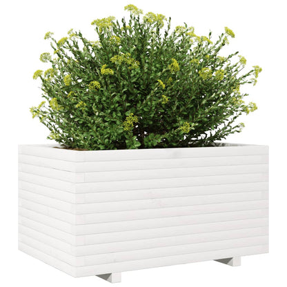 Jardinera Madera Maciza De Pino Blanco 90x60x49,5 Cm_3