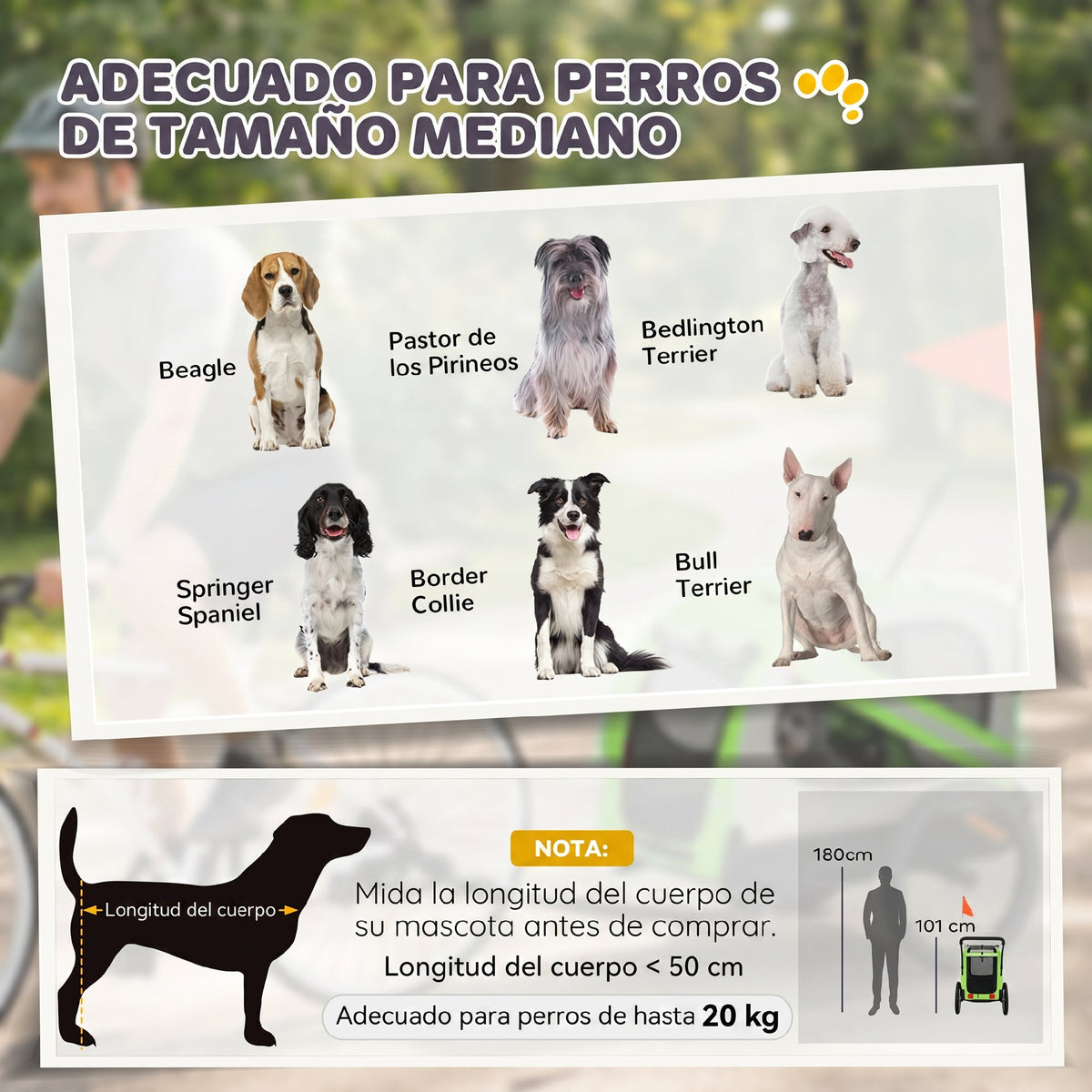 Pawhut Remolque De Bicicleta Para Perros 2 En 1 Con Arnés De Seguridad Verde_4