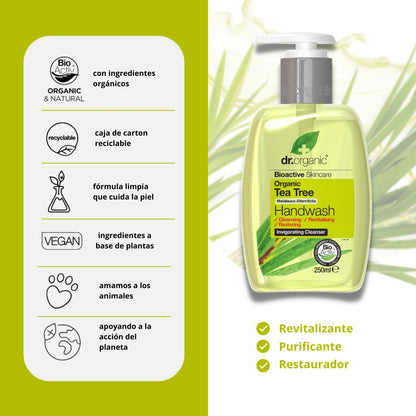 Sabonete Líquido para as Mãos Dr. Organic Tea Tree 250ml