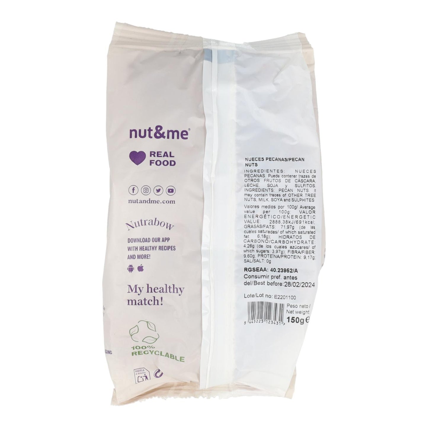 Nut&amp;me noz-pecã natural 150 g