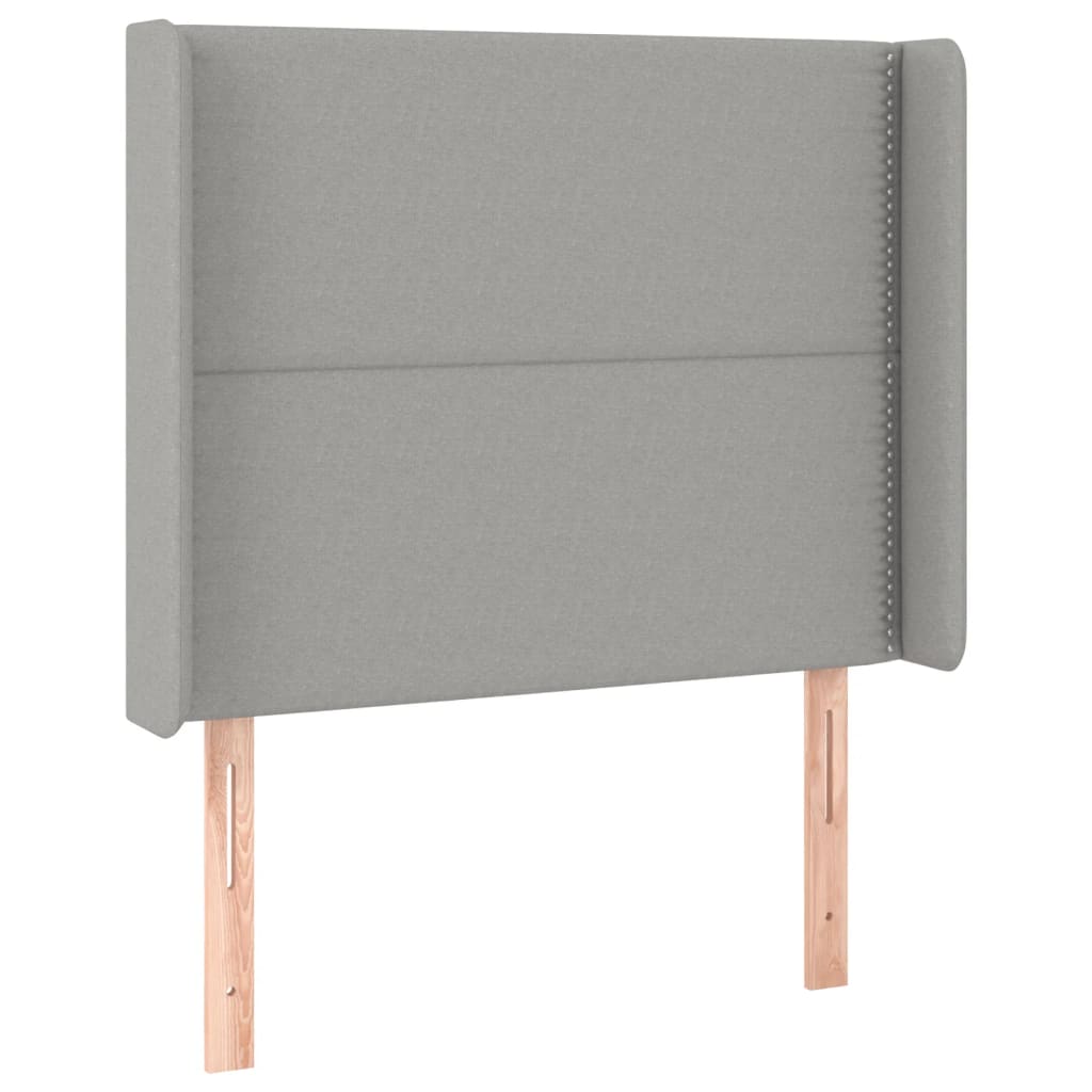 Cama Box Spring Colchón Y Luces Led Tela Gris Claro 90x190 Cm / Vetonek_2