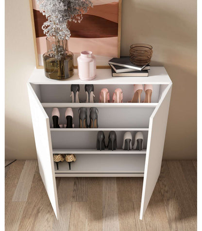 Zapatero 2 Puertas Modelo 513 Acabado Blanco, 90x90x27 (alto X Ancho X Fondo)_2