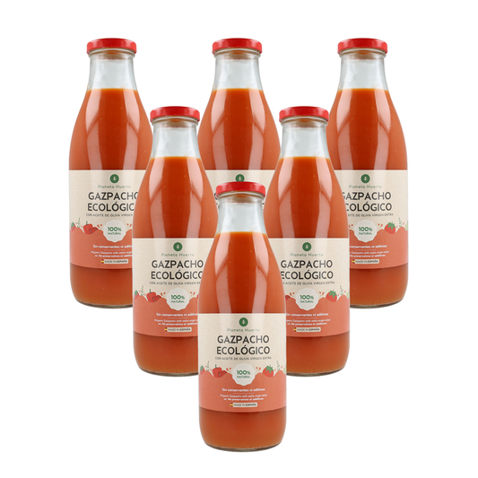 Pack de 6 gaspachos biológicos tradicionais com Planeta Huerto EVOO 1L