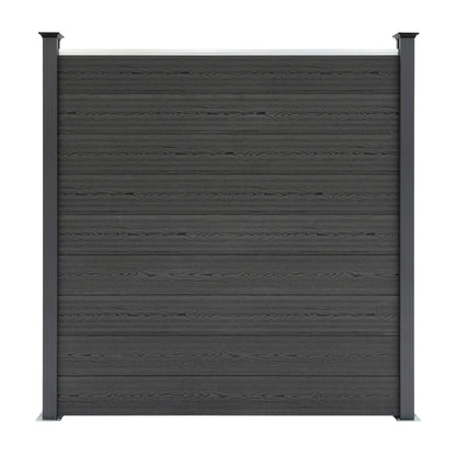 Vallas Para Exteriores De Wpc Y Aluminio - 2x Paneles Cuadrados + 1x Oblicuo + 3x Postes Con Led | Gris_3