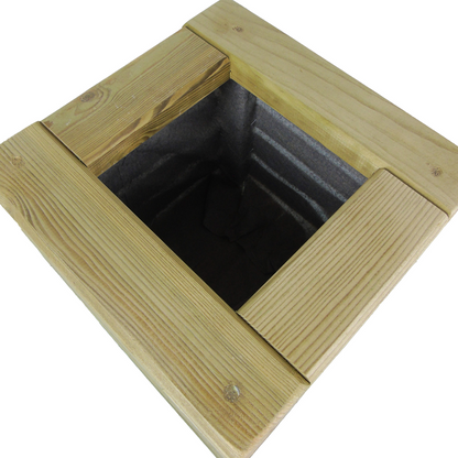 Jardinera Luxe De Madera Tratada Vidahuerto 40x40x40 Cm.