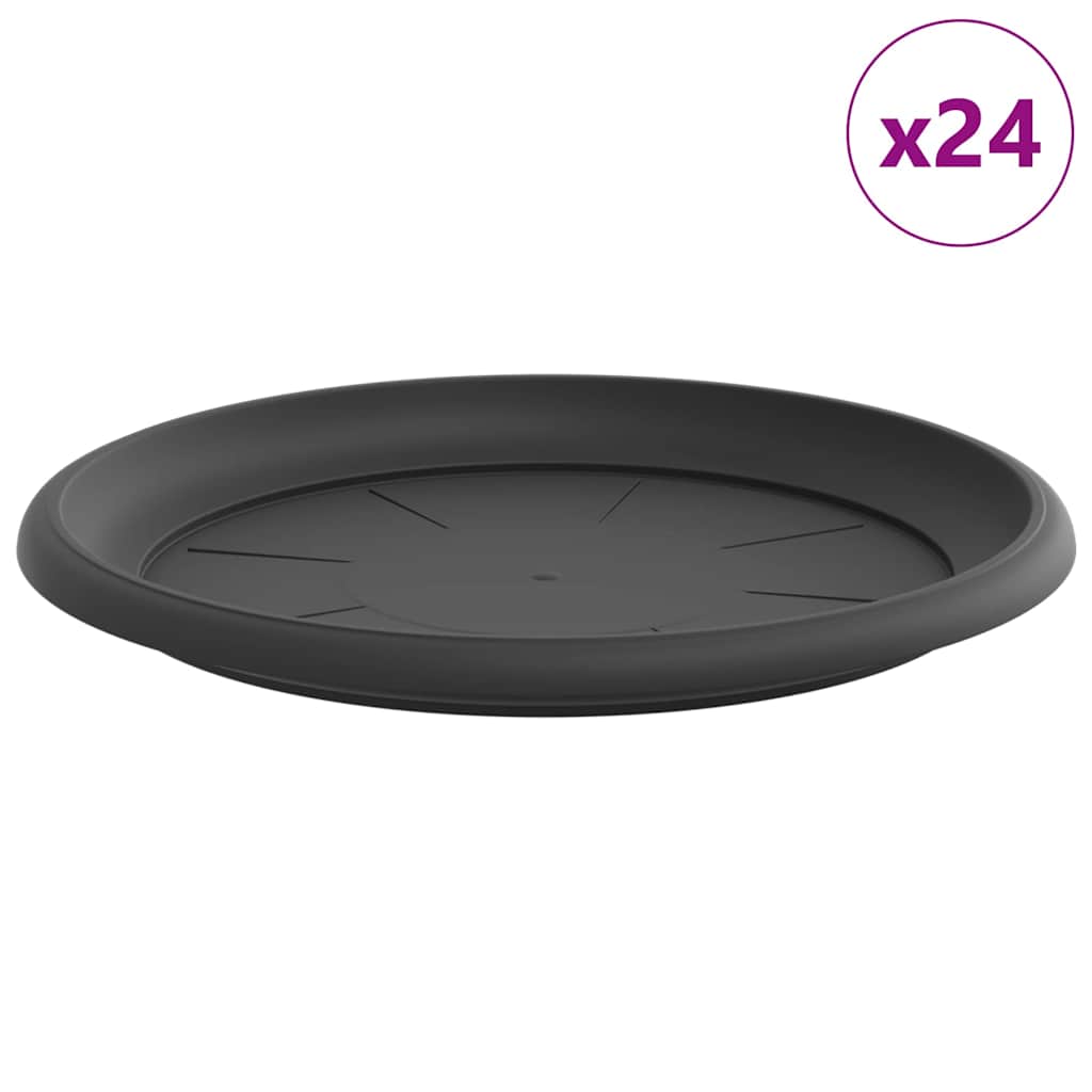 Bandeja Redonda Para Flores 24 Uds. Negro Ø 27 X 2,5 Cm_0