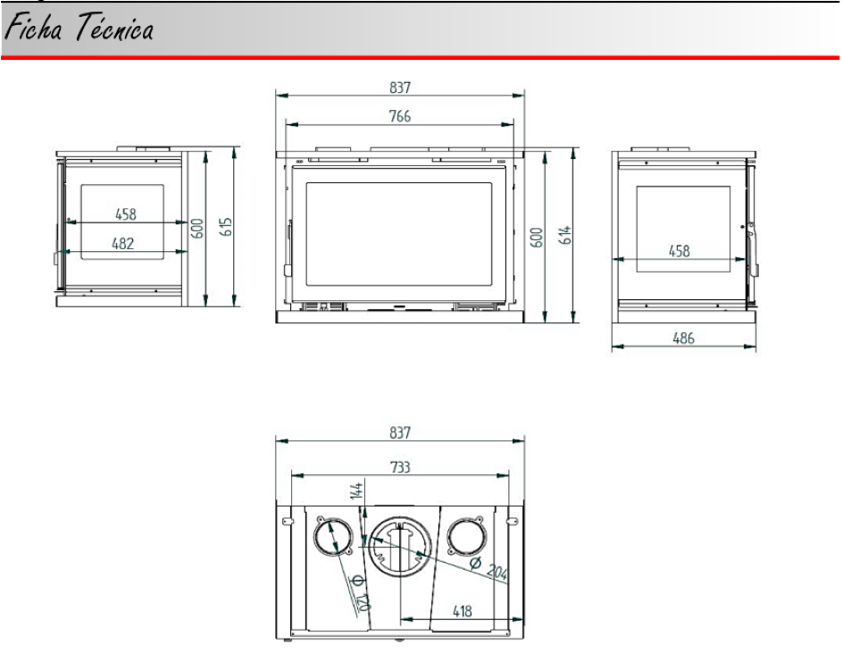 BRICOSOL Insertable de leña a 3 caras FM Modelo IT-183 FK Interior Fundición Cristal Serigrafiado_3