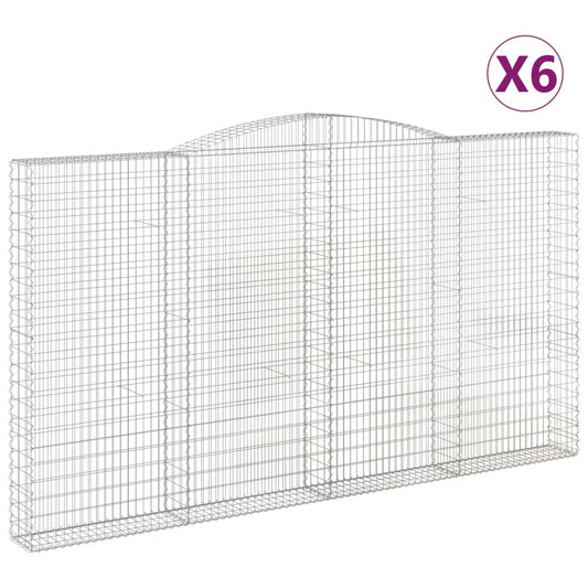 Cestas De Gaviones 6 Uds Forma De Arco Hierro 400x30x220/240 Cm_0