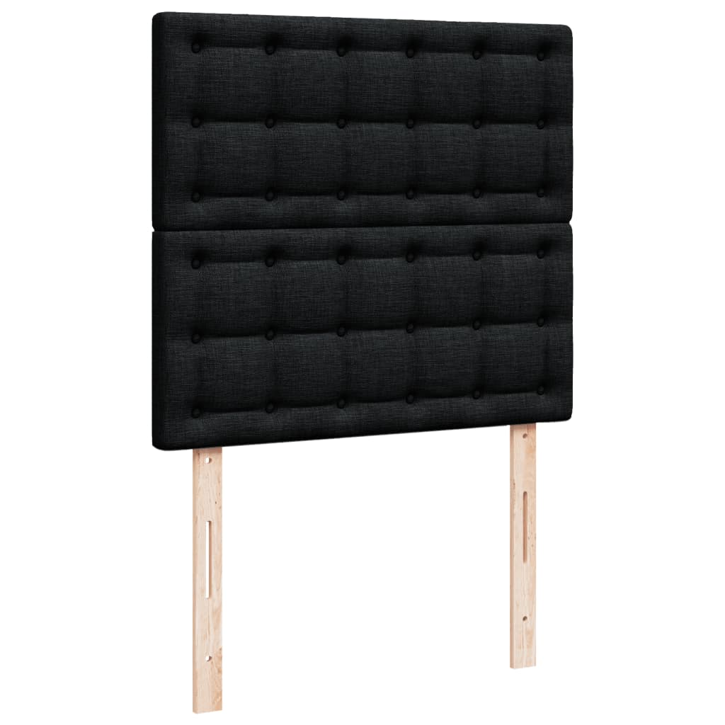 Cama Box Spring Con Colchón Tela Negro 90x190 Cm / Vetonek_2