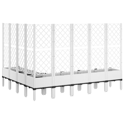 Jardinera Con Enrejado Pp Blanco 200x160x142 Cm_4