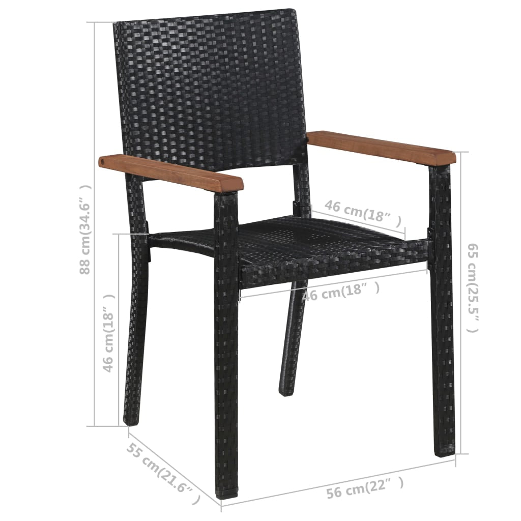 Vidaxl Juego De Comedor Para Jardín 3 Piezas Negro_2