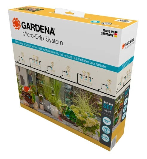 Conjunto de micro-irrigação gota-a-gota para terraço (30 plantas) Microdripsystem Gardena