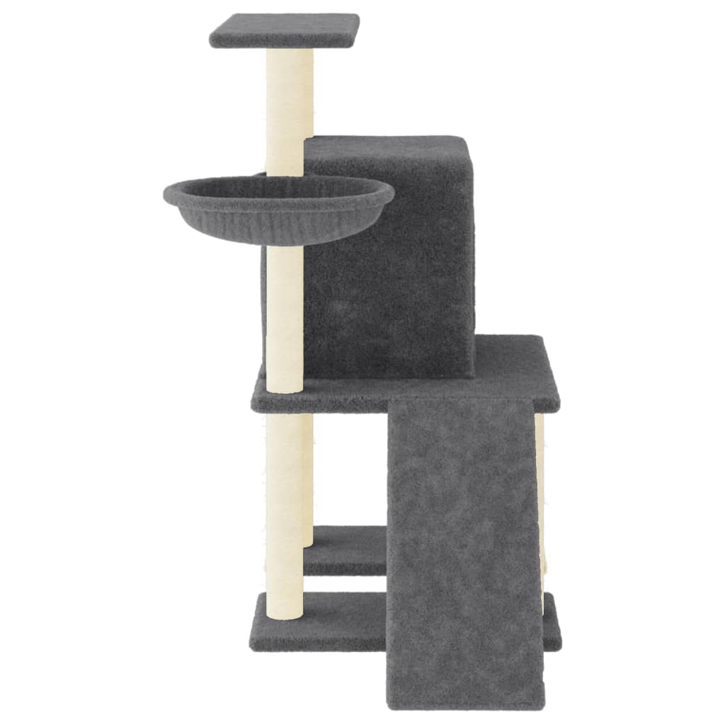 Rascador Para Gatos Con Postes De Sisal Gris Oscuro 96,5 Cm_3