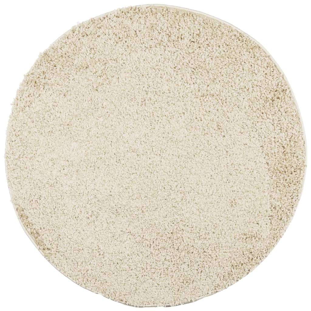 Vidaxl Alfombra Peluda De Pelo Largo Moderna Pamplona Dorado Ø 80 Cm_0