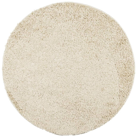Vidaxl Alfombra Peluda De Pelo Largo Moderna Pamplona Dorado Ø 80 Cm_0
