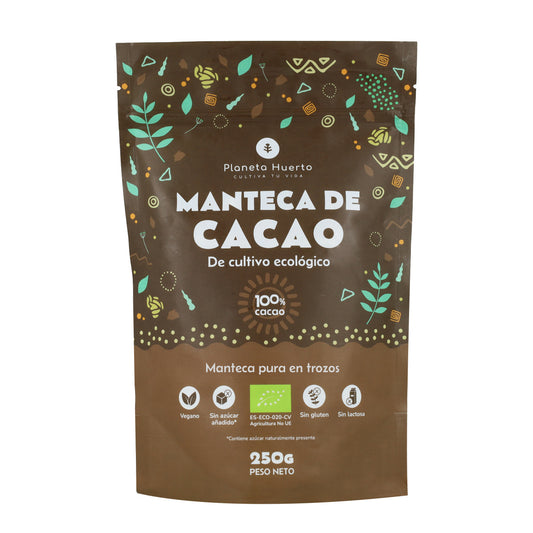 Manteiga de cacau pura em pedaços ECO Planeta Huerto 250 g