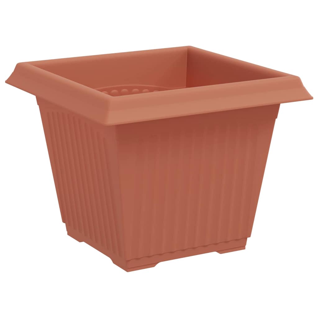 Maceta Cuadrada Para Flores 24 Uds. Rojo Ladrillo Plástico_4