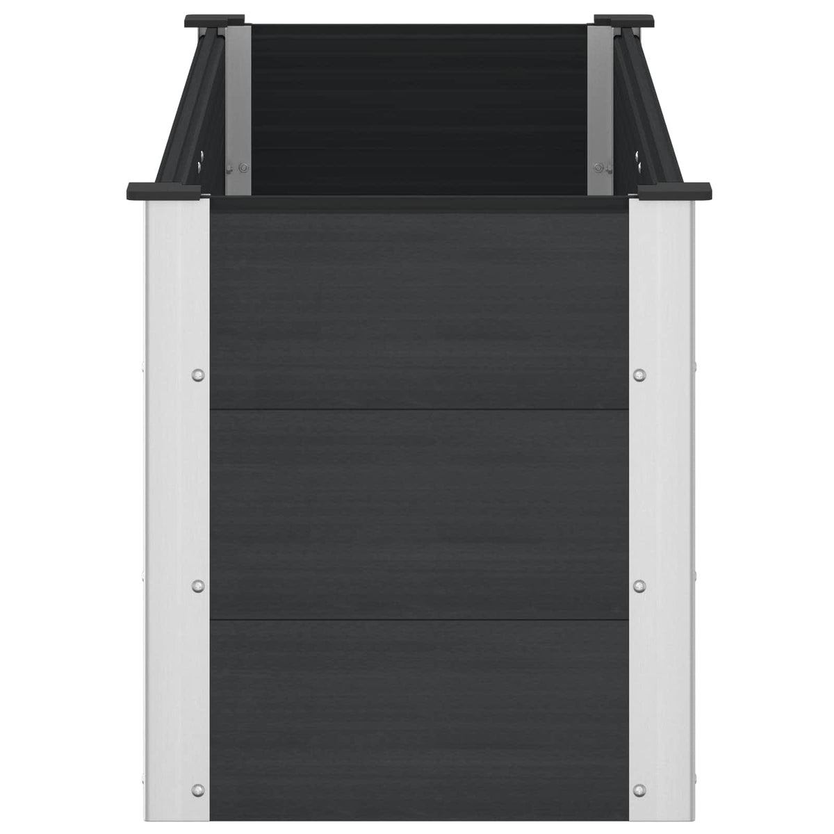 Arriate Elevado Negro 150 X 50 X 54 Cm Wpc Y Aluminio_3