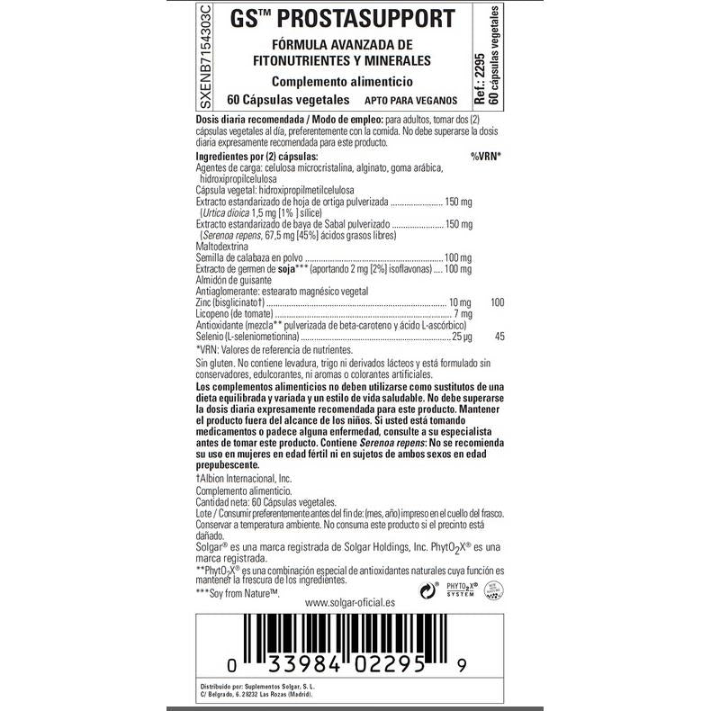 Suporte para próstata, 60 cápsulas