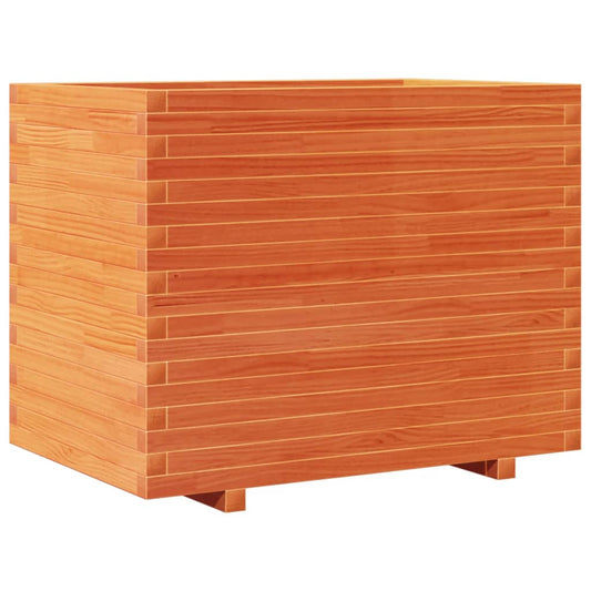 Jardinera Madera Maciza De Pino Marrón Cera 90x60x72 Cm_0