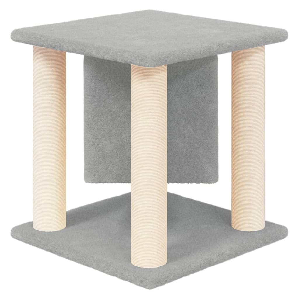 Rascador Para Gatos Con Postes De Sisal Gris Claro 37 Cm_4