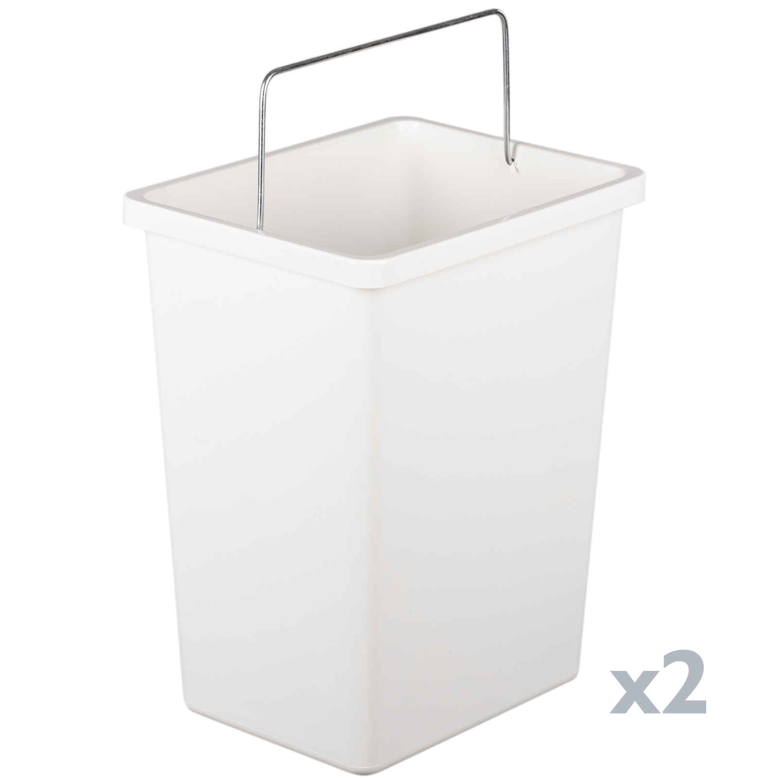 Cubo De Basura Metálico Con 2 Compartimentos Gris Claro Para Reciclaje_4