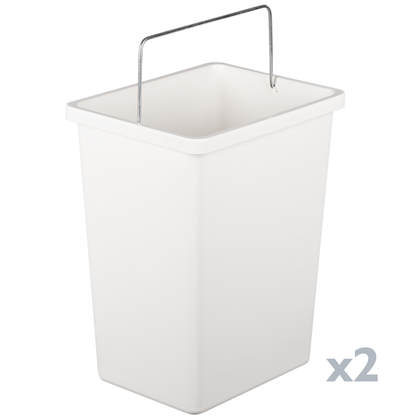 Cubo De Basura Metálico Con 2 Compartimentos Gris Claro Para Reciclaje_4