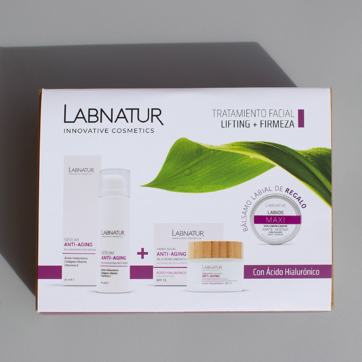 Pack Lifting + Firmeza Labnatur | Sérum y Crema Facial + Bálsamo Voluminizador de Regalo | Ácido Hialurónico_4