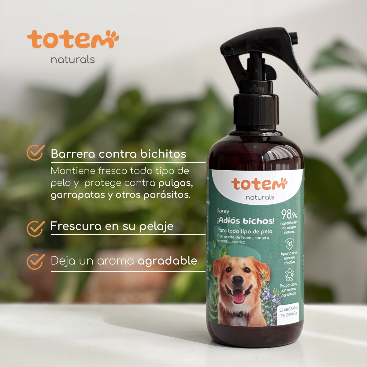 Spray repelente natural para cães Totem Naturals 250 ml