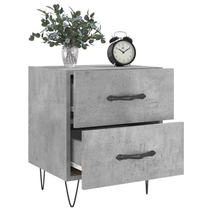 Mesita Noche 2 Uds Madera Ingeniería Gris Hormigón 40x35x47,5cm_1