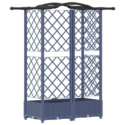 Cama Elevada Con Trellis Y Techo Gris 124 X 40 X 123 Cm Pp_4