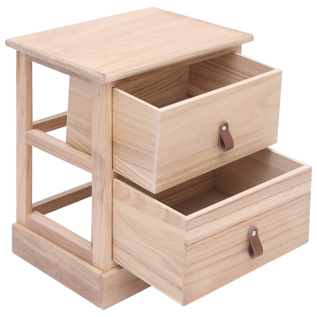 Mesita De Noche Madera De Paulownia 38x28x45 Cm_0