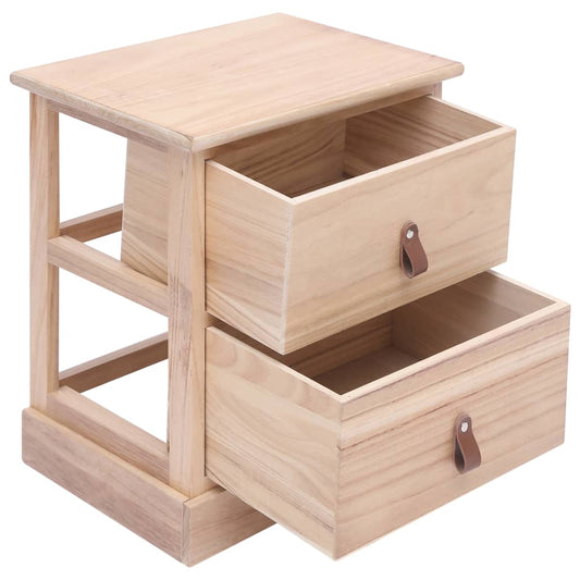 Mesita De Noche Madera De Paulownia 38x28x45 Cm_0