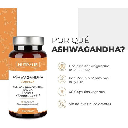 Ashwagandha com Vitamina B6 e B12 Nutralie 60 Cápsulas