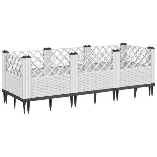 Jardinera Con Clavijas Pp Blanco 123,5x43,5x43,5 Cm_0
