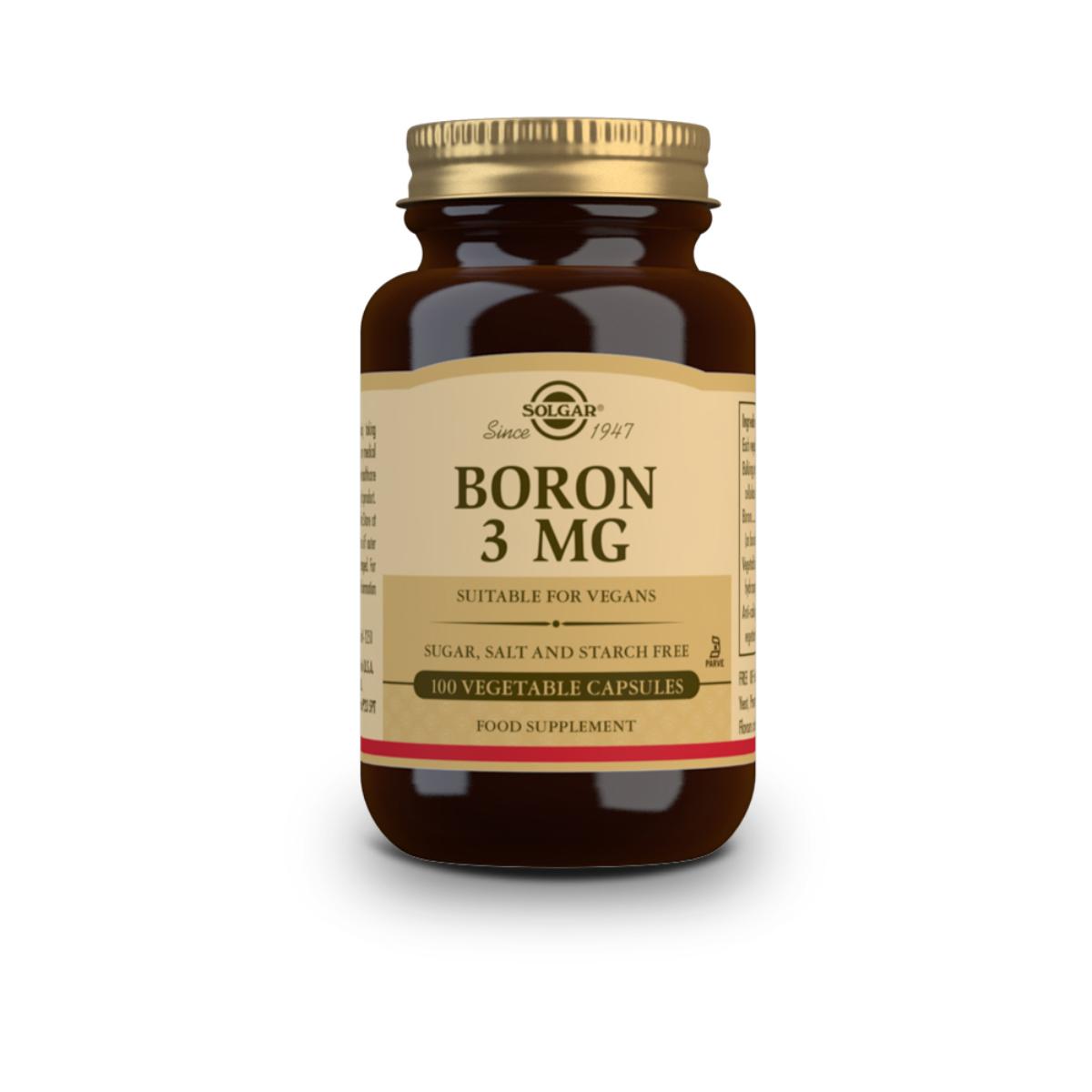 Boro 3 mg 100 Cápsulas Vegetais Solgar