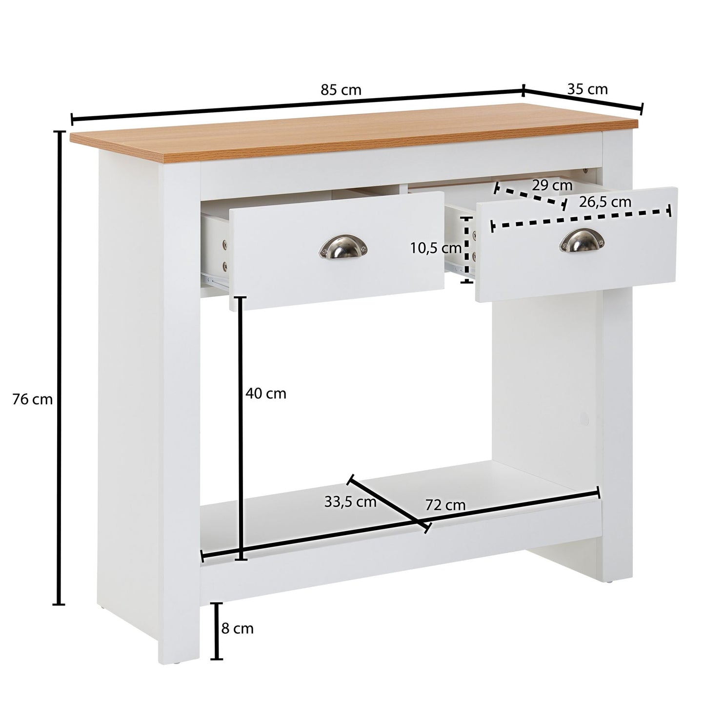Consola En Roble 85x35x76 Cm_3