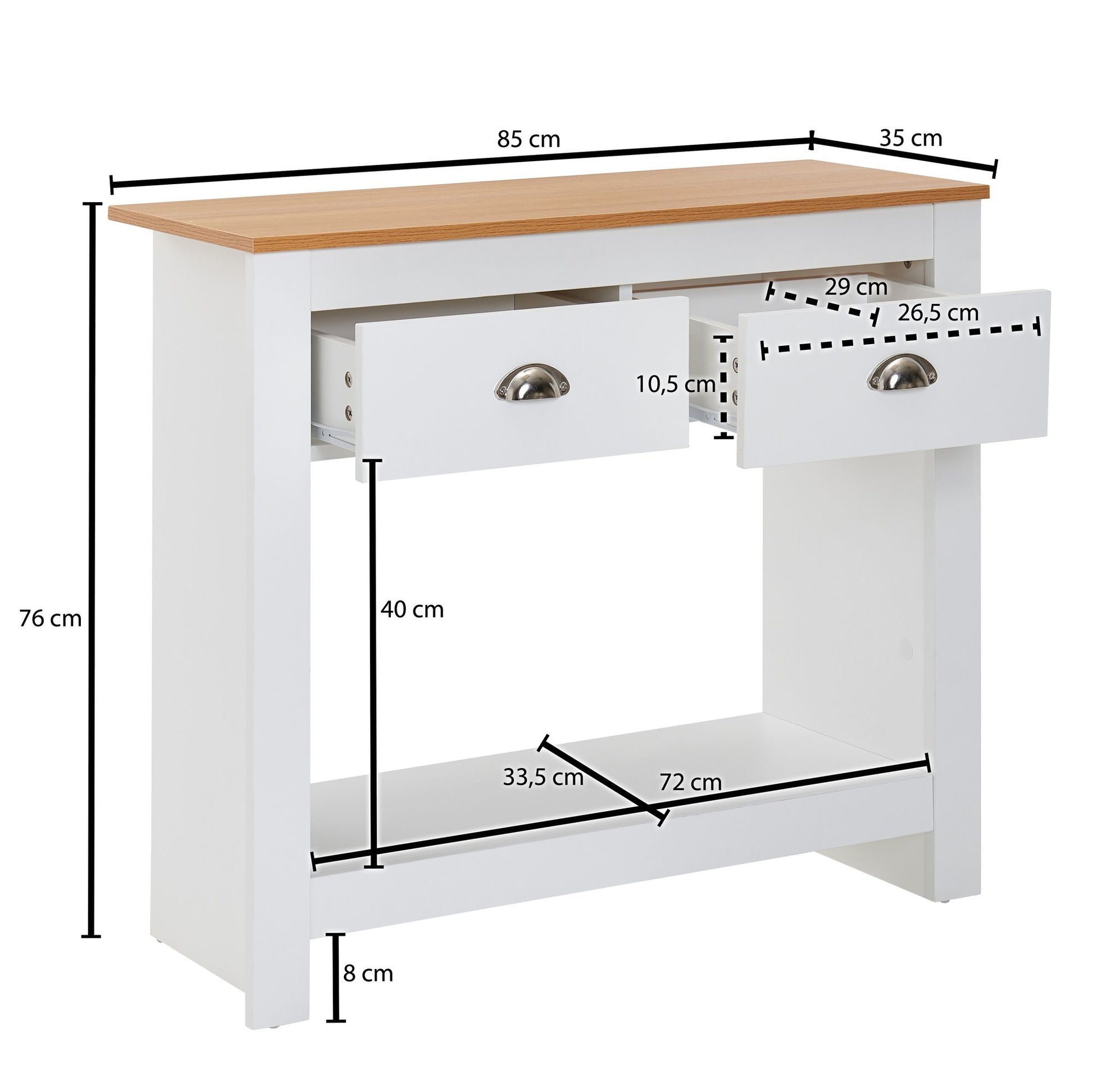 Consola En Roble 85x35x76 Cm_3