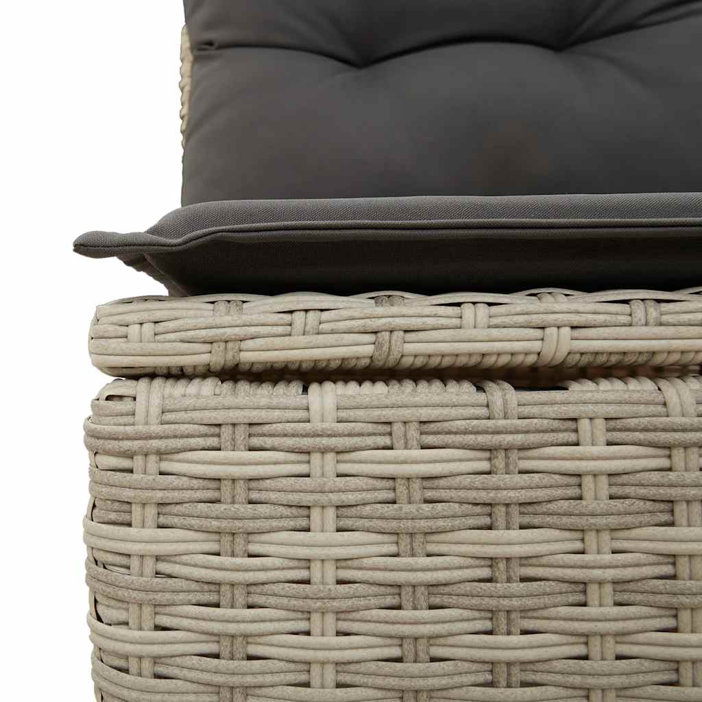 Set Muebles Jardín 9 Pzas Y Cojines Ratán Sintético Gris Claro / Vetonek_4