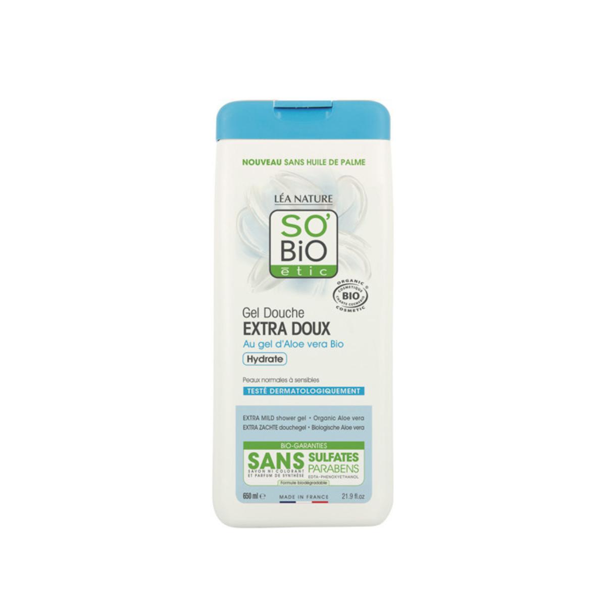 Gel de banho hidratante extra macio de aloé vera BIO So'Bio étic 650 ml