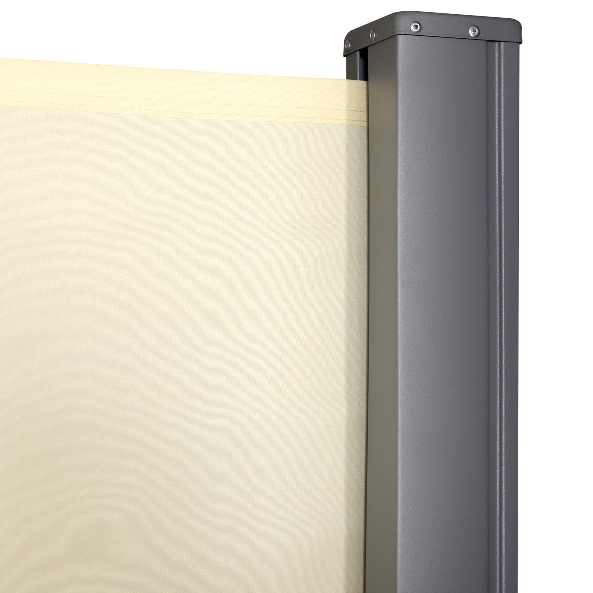 Outsunny Toldo Lateral Retráctil 300x180cm Pantalla Enrollable Para Jardín Crema_3