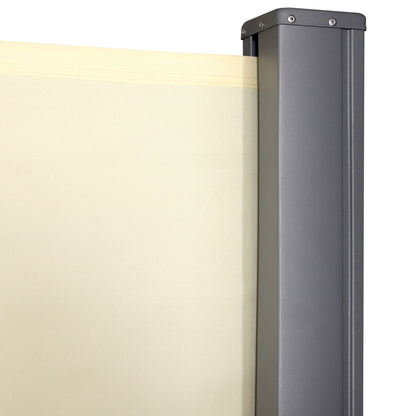 Outsunny Toldo Lateral Retráctil 300x180cm Pantalla Enrollable Para Jardín Crema_3