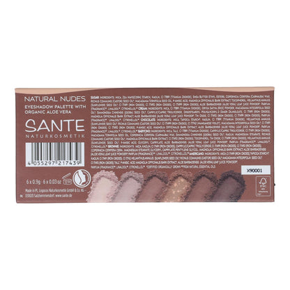 PALETA DE SOMBRAS 6 CORES NUDES NATURAIS Sante 1 g