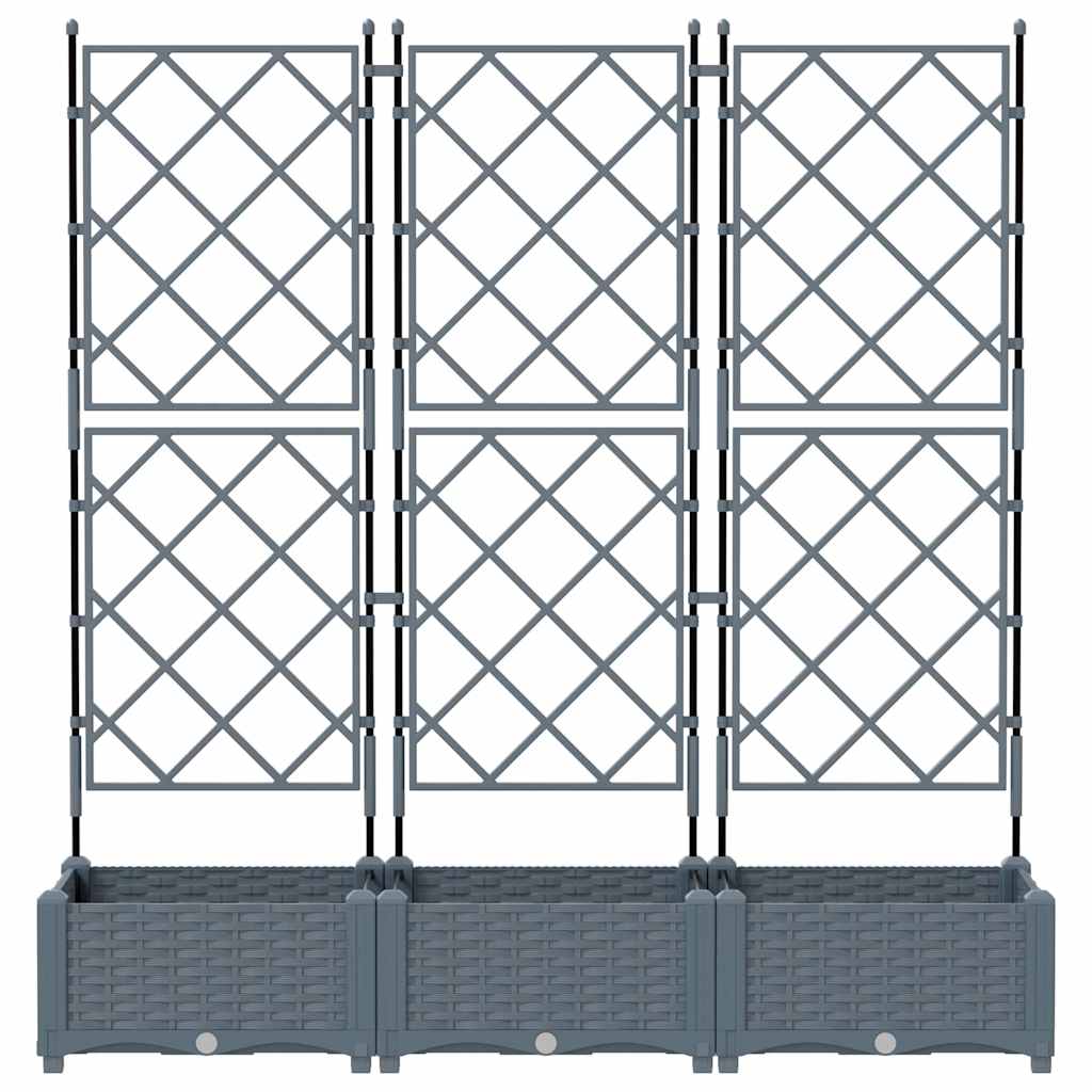 Macetero De Jardín 3 Uds. Gris Claro 120 X 40 X 125,5 Cm Pp_4