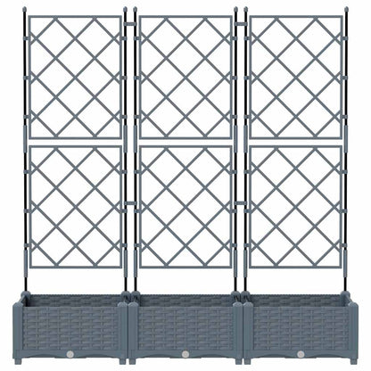 Macetero De Jardín 3 Uds. Gris Claro 120 X 40 X 125,5 Cm Pp_4
