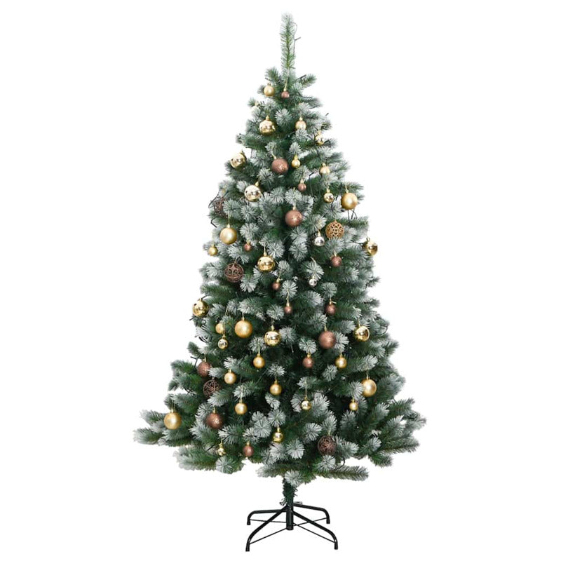 Vidaxl Árbol De Navidad Artificial Con Bisagras 150 Led Y Bolas 150 Cm_3
