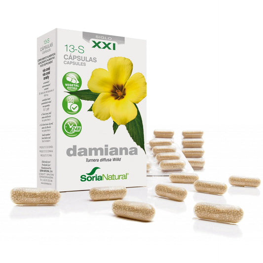 13-S XXL Damiana libertação prolongada Soria Natural, 30 cápsulas
