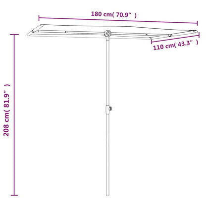 Vidaxl Sombrilla De Jardín Con Palo De Aluminio Terracota 180x110 Cm_2