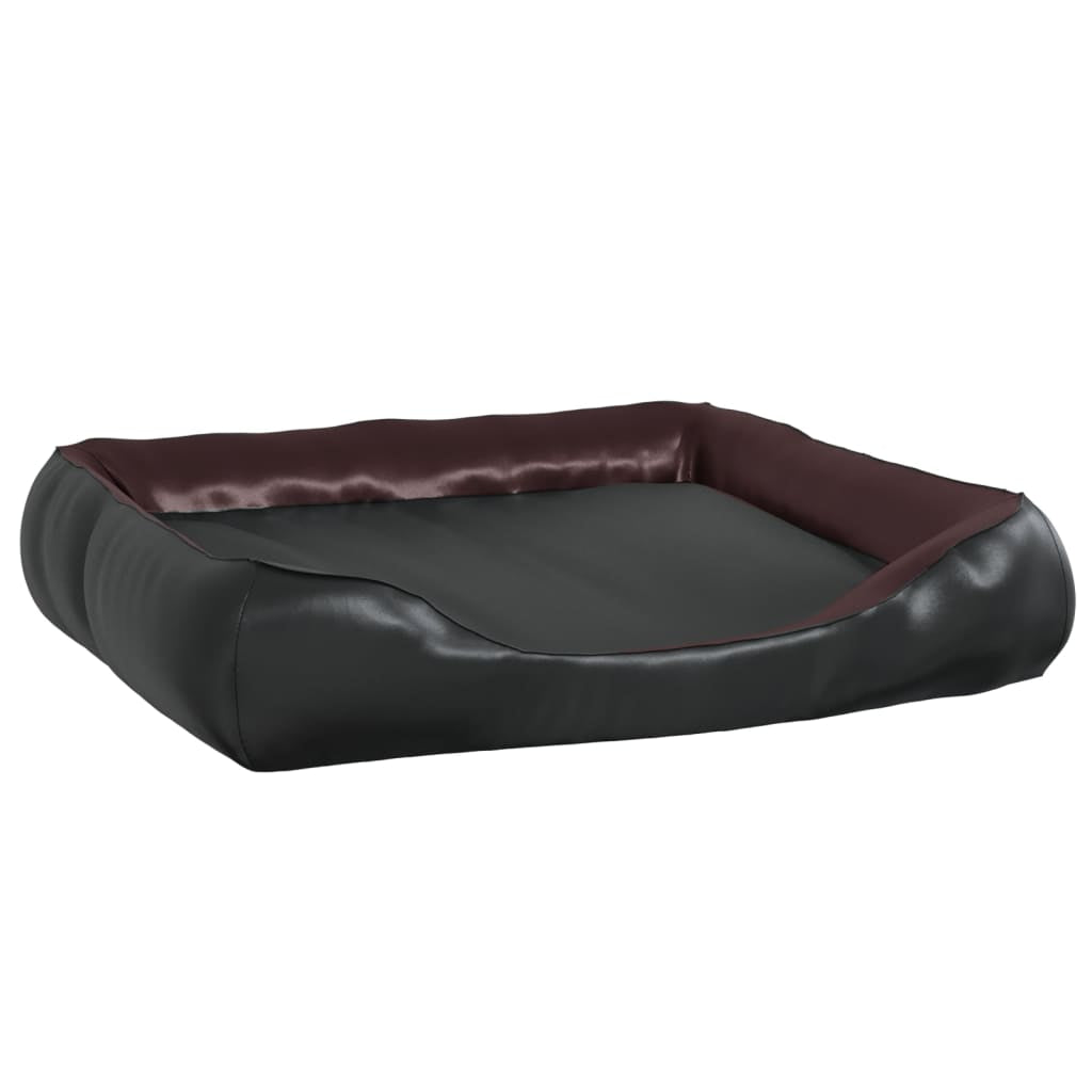 Vidaxl Cama Para Perros De Cuero Sintético Negro Y Marrón 105x80x25 Cm_0