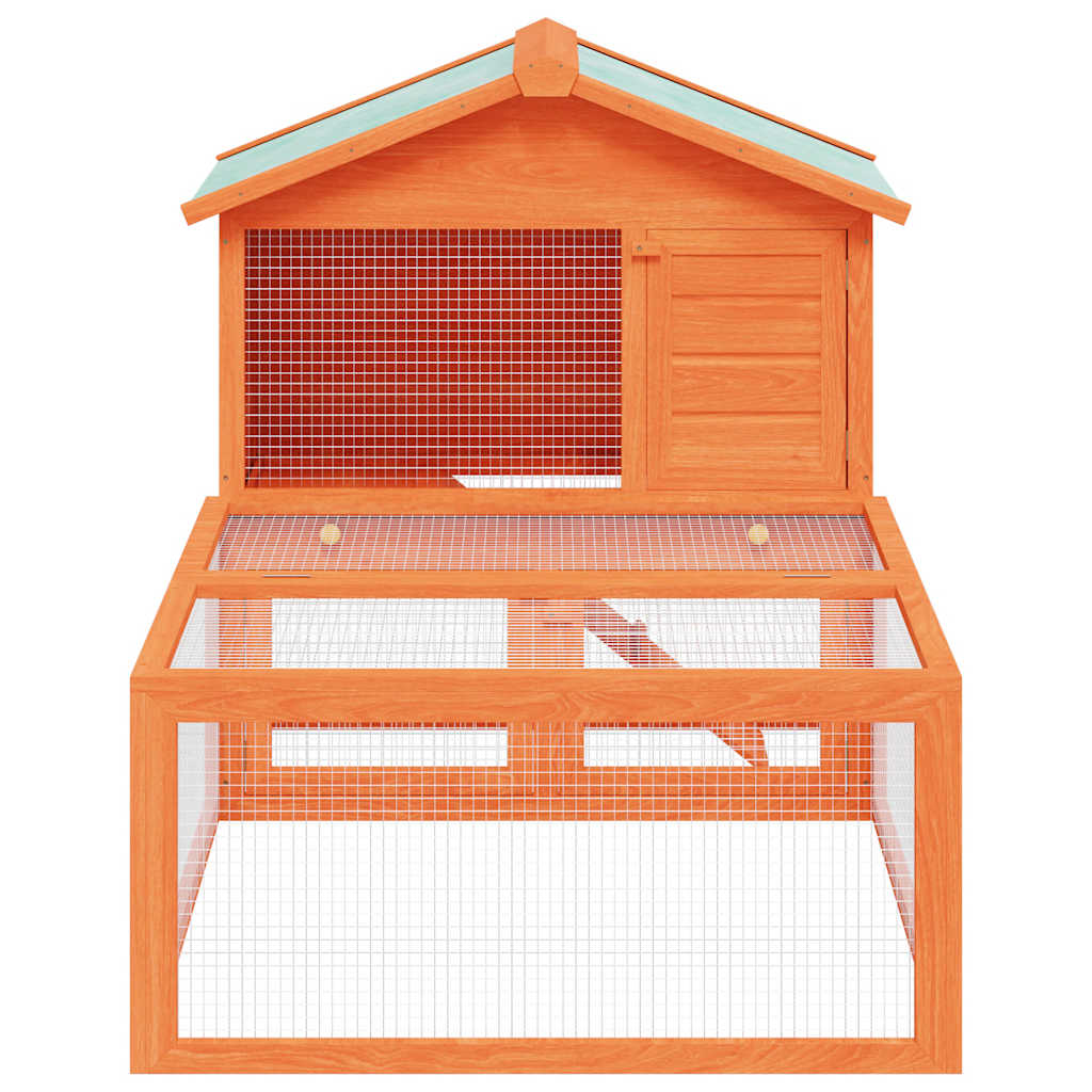 Conejera Jaula De Animales Con Patio Exterior Madera_2